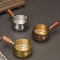 thumbnail image 2 of Espresso Measuring Cup, 6OZ/180ML Stainless Steel Espresso Coffee Cups with Wooden Handle and V-Shaped Mouth for Making Sauces Reheating Soup Heating Milk. (Gold), 2 of 7