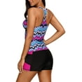 thumbnail image 2 of Womens Two Piece V-Neck Tankini Swimsuit with Boardshort Plus Size, 2 of 4