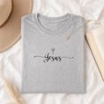 thumbnail image 3 of Jollimate Minimalist Jesus Cross Graphic Tee, Christian Script T-Shirt for Women, Religious T-Shirt Gift, 3 of 6