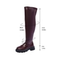 thumbnail image 6 of Roncen Women's Winter Casual Retro Over The Knee Boots - Chunky Mid Heel Solid Color Boots with Side Zipper, Slimming Knee High Design, 6 of 8