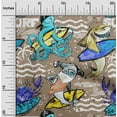 thumbnail image 2 of oneOone Velvet Light Brown Fabric Ocean Life Sewing Material Print Fabric By The Yard 58 Inch Wide, 2 of 7