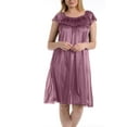 thumbnail image 2 of Ezi Satin Nightgowns for Women - Soft & Breathable Knee-Length Night Gowns - Adult Womens Nightgown M - Plus Size,L,Light Pink, 2 of 9