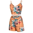 thumbnail image 3 of Babysbule Women Shorts Fashion Women Printed Sleeveless Camis V-Neck Blouse+Shorts Pants Set, 3 of 9