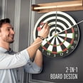 thumbnail image 6 of Realplay Hanging Dartboard Reversible Dart Board with 6 Stainless Steel Tip Darts, 17”, 6 of 9