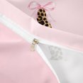thumbnail image 4 of meiyoeat Leopard Print Monogram A Bedding,Pink Bow Initial Duvet Cover Full For Girl,Pink Reversible,3pcs,1 Duvet Cover and 2 Pillowcases, 4 of 6
