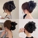 thumbnail image 2 of Elegante horquilla de alta gama con forma de tiburón y pinza para el pelo de plumas negras grandes para mujer, 2 of 6