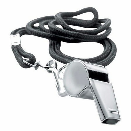 Referee Lanyard - Wideskall® Metal Referee Whistle Lanyard Emergency Survival w/ Black Neck String