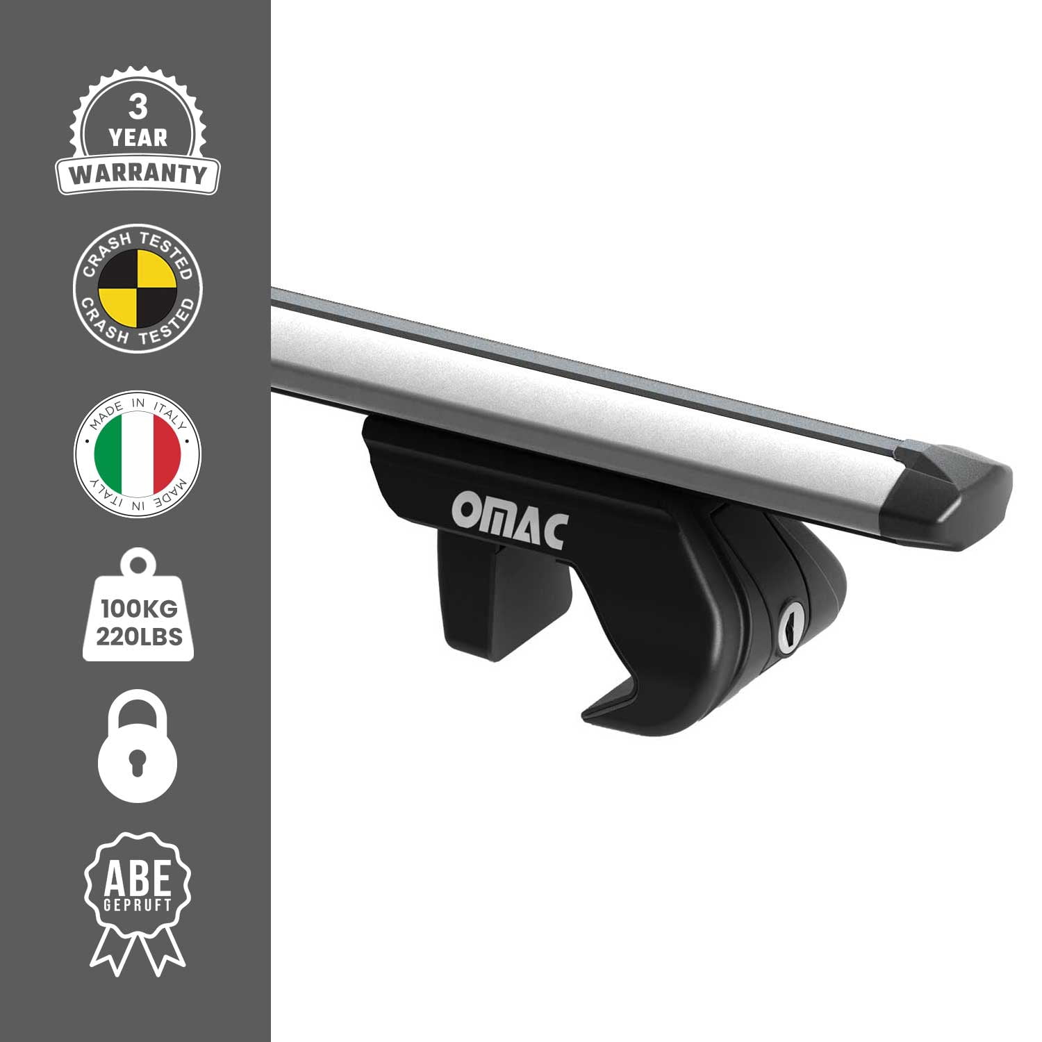 OMAC Roof Rack Cross Bars Fits GMC Terrain 2018-2024 Silver Luggage Carrier 2 Pcs