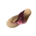thumbnail image 2 of GERsome Womens Flip-Flops Low Wedge Open Toe Slip-On Slides Summer Beach Comfort Walking Thong Sandals, Wine Size 7, 2 of 6