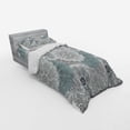 thumbnail image 3 of Grey Duvet Cover Set, Tile Art Mandala with Oriental Touch Eastern Style Motif, Bedding Set with Shams and Fitted Sheet, 3 Sizes, by Ambesonne, 3 of 3