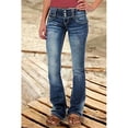 thumbnail image 1 of Women's Low Rise Ripped Baggy Jeans Loose Fit Wide Leg Retro Korean Style Polyester Pants, 1 of 9
