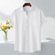 thumbnail image 1 of pstuiky camisetas para hombre, Camisa informal de manga corta con cuello vuelto y cuello redondo de color liso para hombre ropa de hombre s, 1 of 9