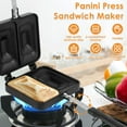 thumbnail image 2 of Sandwich Maker, Grilled Sandwich and Panini Maker Pan with Non-Stick Plates, Stovetop Toasted Sandwich Maker Aluminum Flip Pan for Home Kitchen, 5.5" L x 12.6" H, 2 of 10