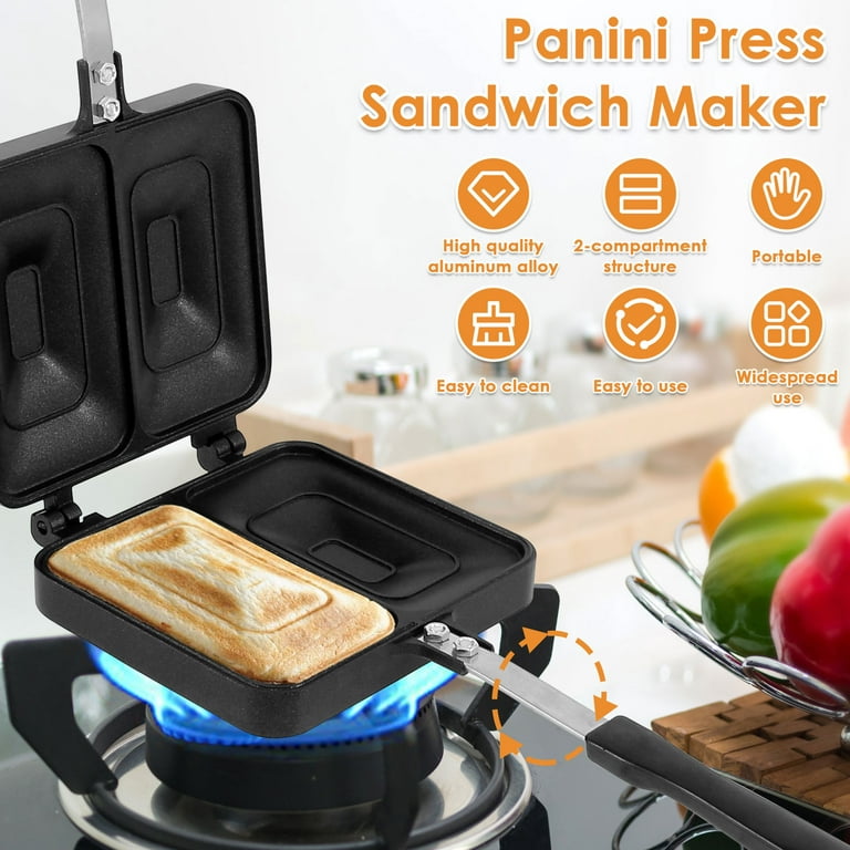 Non-Stick Sandwich Maker Foldable Grill Double-Sided Frying Pan
