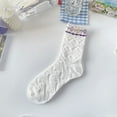 thumbnail image 7 of Zhengup 5 Pairs Purple Floral Socks Y2K Vintage Embroidered and Patterned Crew Socks Ankle Ruffled Warm Fairycore Dress Socks, 7 of 7