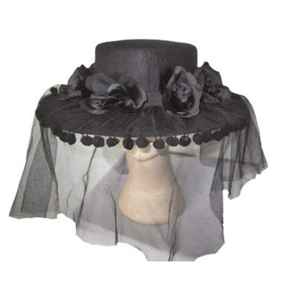 Black Ladies Hat w/Veil