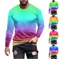 thumbnail image 6 of JSKUMAR Cotton Gradient Color Long Sleeve Crewneck Tops for Men Plus Size Comfy Pullover 3D Print T Shirts Multicolor,XL, 6 of 6