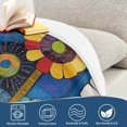 thumbnail image 4 of Yayeee Throw Blanket for Couch Soft Warm 50" x 60" Sofa Chair Bed Decoration, Blue Colorful Flowers, 4 of 7
