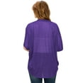 thumbnail image 4 of Made by Johnny Women's Short Sleeve Open-Front Batwing Cardigan XXL PURPLE, 4 of 6