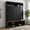 Black, variant on Farmhouse Hall Tree with 5 Doors and Top Storage Compartments, Entryway Coat Rack with Hooks, Mudroom Bench with Shoe Cubbies for Hallway Living Room