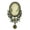 Green, variant on Vintage Inspired Crystal Rhinestone Victorian Lady Cameo Brooch Pin Maiden Flower Pendant