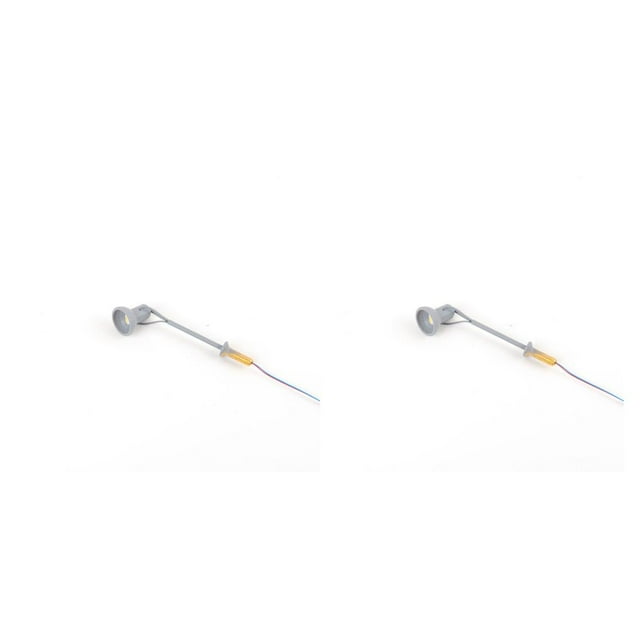 QualitChoice Lampe de Chemin de Fer Modèle Miniature Extérieur Échelle 1:87 Lampadaire Disposition LED Lumière de Parc Décoration de Bâtiment Type A Gris 2ensemble