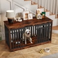 thumbnail image 2 of Uforic 55.1 Inch Dog Crate Furniture for Large Dogs,Indoor Furniture Style Wooden Large Dog Kennel TV Stand Sliding Doors - Rustic Brown, 2 of 9