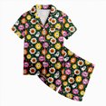 thumbnail image 4 of CAUYDY Girls Pajama Sets Halloween Silk Pjs Cute Pumpkin Ghost Graphic Button Down Satin Pajama Set Sleepwear 2 Piece Pajama Sets,6-7 Y, 4 of 5