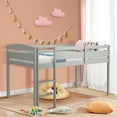 thumbnail image 1 of Gymax Twin Size Loft Bed Wooden Slats Support Loft Bed Frame w/ Ladder & Guardrails Grey, 1 of 7