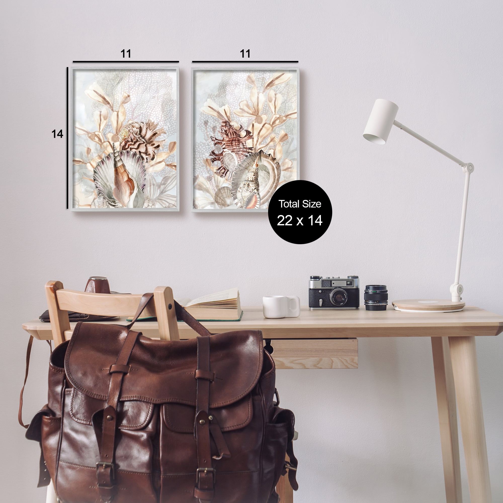 Stupell Industries Grey & Beige Sea Life Animals & Insects Painting Gray Framed Art Print Wall Art, 11 x 14