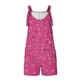thumbnail image 4 of Nrmvnmi Womens Summer Casual Sleeveless Printed Short Rompers Adjustable Strap Loose Shorts Jumpsuits Overalls with Pockets Pink 3XLMothers Day Gifts, 4 of 6