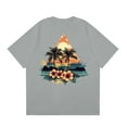 thumbnail image 3 of NAMTYQX Tshirts Shirts for Men Baggy Short Sleeve Cool Plus Size Basic Elastic Crew Neck Lightweight Casual Pattern True Classic Tees Gray Size 2XL, 3 of 5
