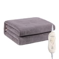 thumbnail image 1 of Tignapoo Couverture Chauffante Réglable avec Réglages de Température Doubles, Velours de Fourmi, 150x80cm, Gris, Prise EU (220-240V), 190W, 1 of 7