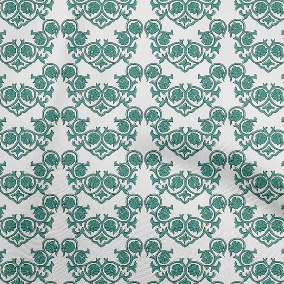 oneOone Georgette Viscose Dark Teal Green Fabric Block Dress Material Fabric Print Fabric By The Yard 42 Inch Wide