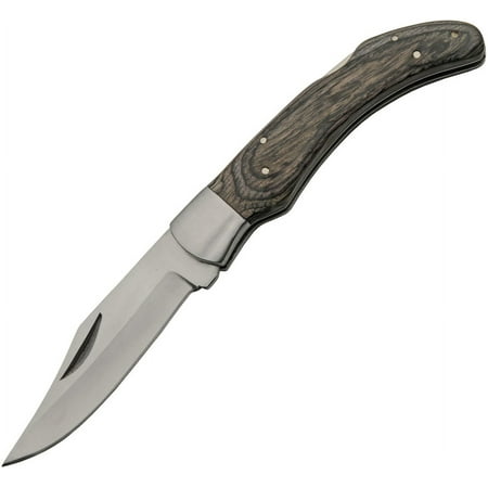 Pakistan 203476 Gray Fox 4 Stainless Blade Gray Pakkawood Handle Folding Knife