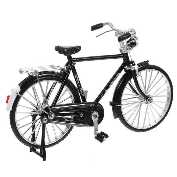Vintage Style Simulated Bike Model with Base Mounting Hardware Miniature Alloy Bicycle Figurine for Home Desktop Decoration Lightweight Retro Craft