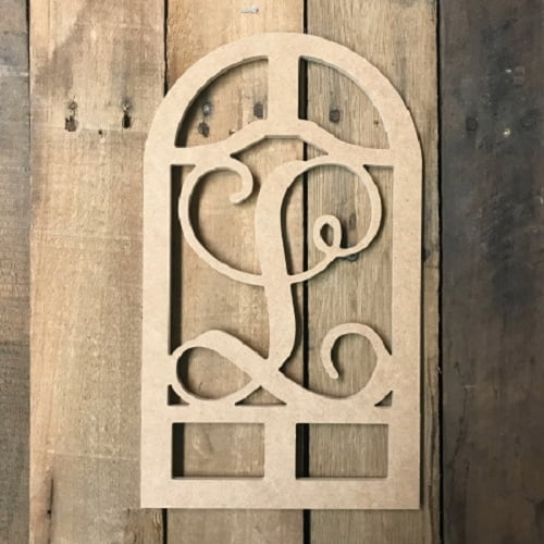Wooden Cathedral Arch Frame Monogram 12 L Wood Letter Cutout Wooden Cathedral Arch Frame Monogram 12