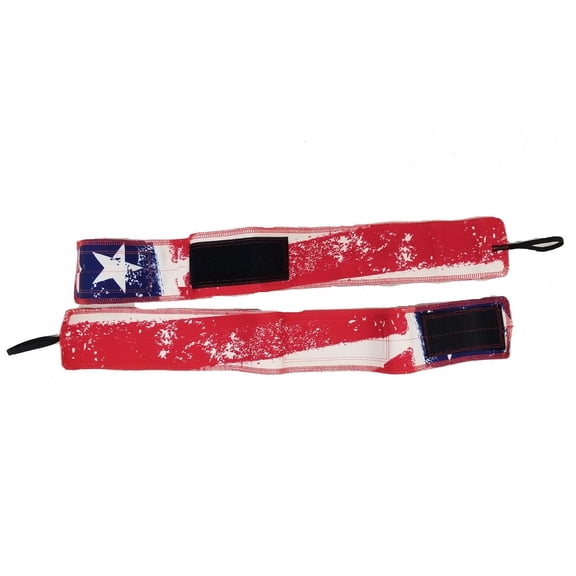 32-inch Wrist Wraps in US Flag for Athletic Weight Lifting Training