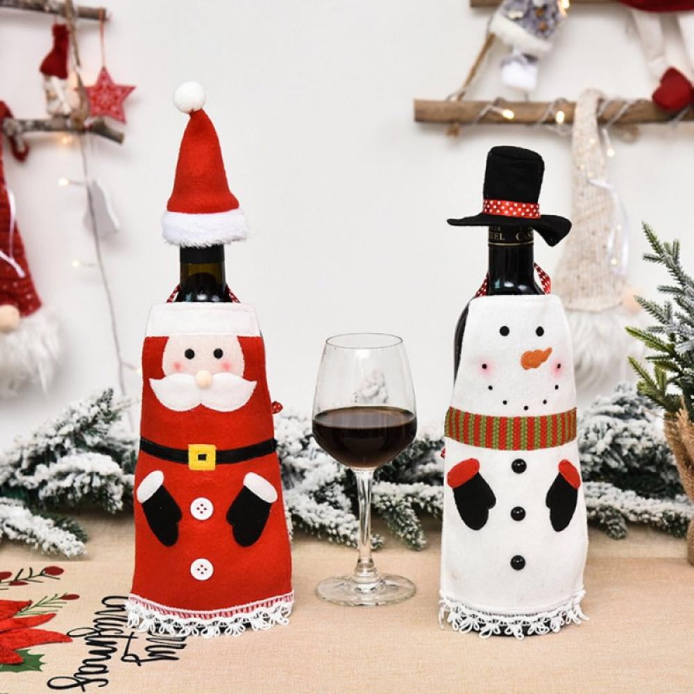 Wine Hold Bottle Doll Cover Decoration Home Party Santa Claus Snowman Christmas 