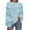 Light Blue, variant on Ovbmpzd Floral Sweatshirt Women Light Blue Graphic Crewneck Soft No Hood Sweatshirts Petite Tops for Women