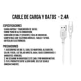 thumbnail image 4 of Cable De Carga Rápida Y Datos 2.4 USB A V8 Control Expert Color Blanco, 4 of 10