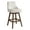 Brown Wood & Beige, variant on Armen Living Branson Brown Solid Wood Upholstered 30" Bar Height Swivel Barstool with Beige Fabric Seat