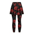 thumbnail image 3 of FUIALDOLG Women's Rose Flower Skirted Leggings with Pockets Lady High Waist Tennis Legging with Skirt Athletic Pleated Skirts Golf Clothing,Size XS, 3 of 7