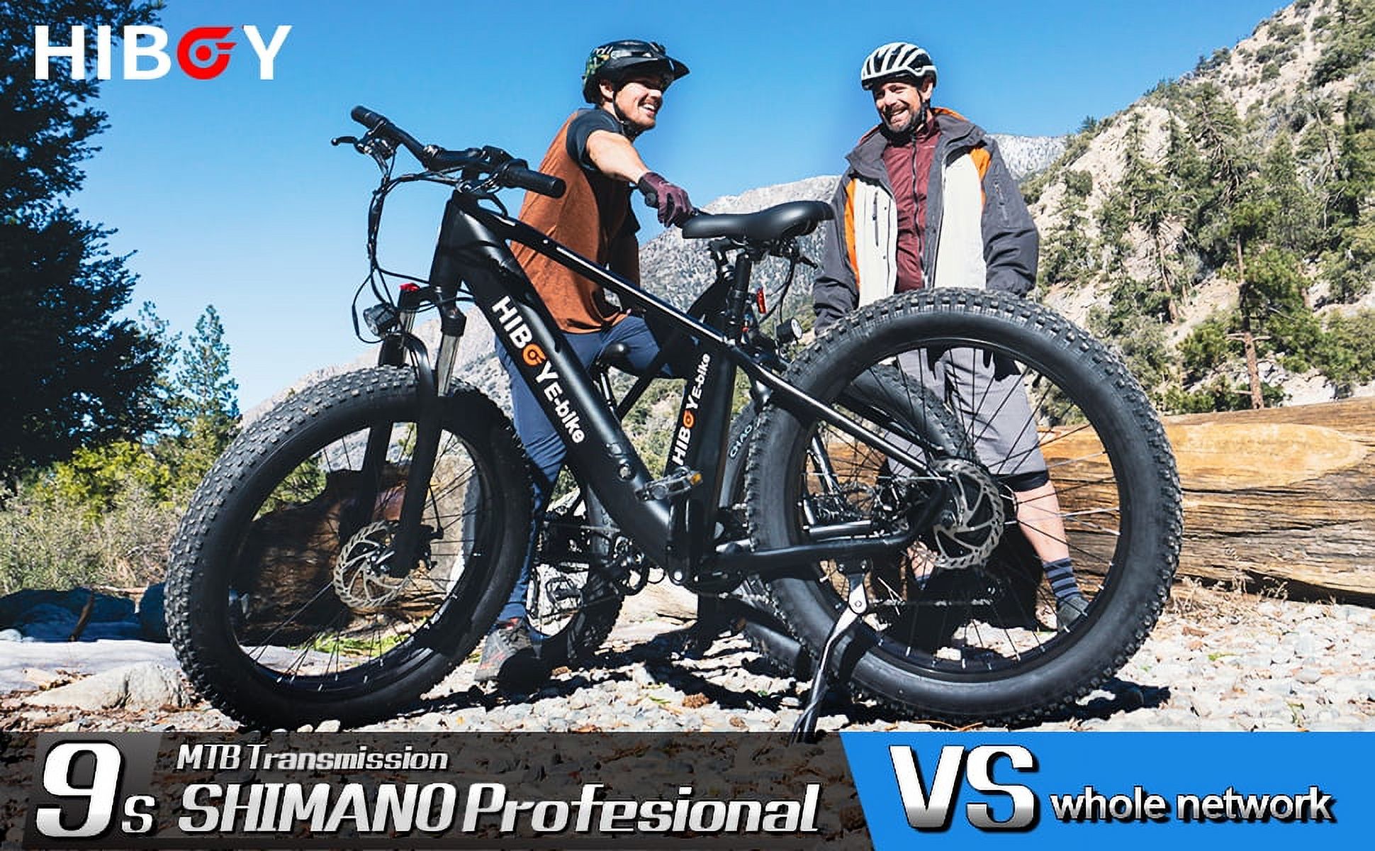 Hiboy P6 Fat Tire Electric Bike, 26'' 4.0 Fat Tire Dirt Ebike Shimano 9 Speed Gears 750W Motor 48V 13Ah Lithium-Ion Removable Battery Snow Mountain City Adult Electric Bicycles, UL Certified - image 2 of 16