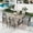 Brown & Brown, variant on SUMMIT LIVING 7-Piece Outdoor Patio Dining Set with 6 Pieces Textilene Chairs & Rectangular Steel Table with Umbrella Hole, Brown