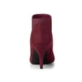 thumbnail image 2 of BLISSFUL STEP Women's Pointed Toe Stiletto Heels Chelsea Ankle Booties Burgundy 5.5, 2 of 7