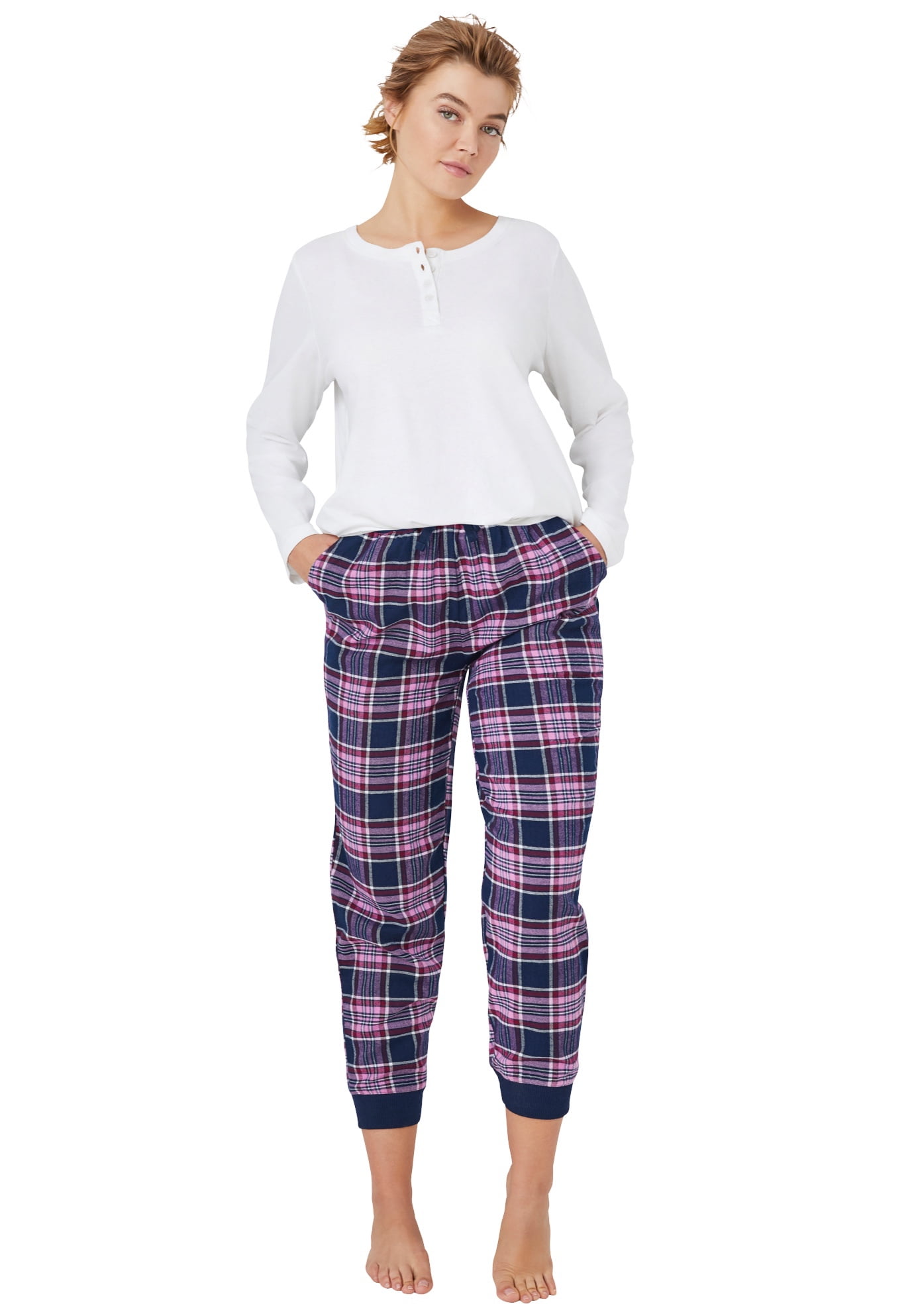 Women's 100% Cotton Flannel Pink Penguin Sleep Pants ALPINE 