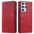 thumbnail image 2 of Mantto Flip Wallet Case for Samsung Galaxy S21 Ultra, for Women Men, Magnetic Closure Folio Cover with Credit Card Holder Slots, Shockproof Durable PU Leather Kickstand Phone Case,Red, 2 of 8