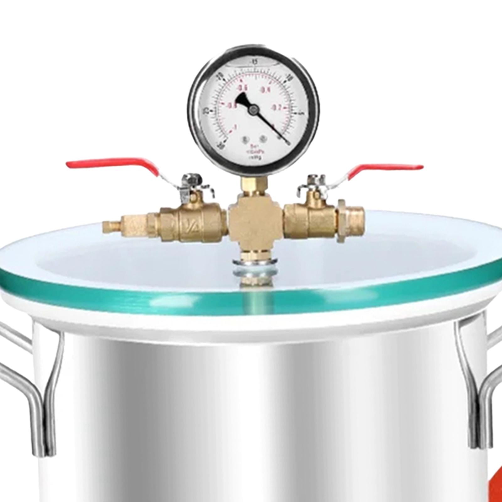 Miulika Vacuum Chamber Stainless Steel Chamber Degassing Resin Silicone Epoxies Stabilizing Wood Clear Lid Vacuum Defoaming Barrel , 2 Gallon