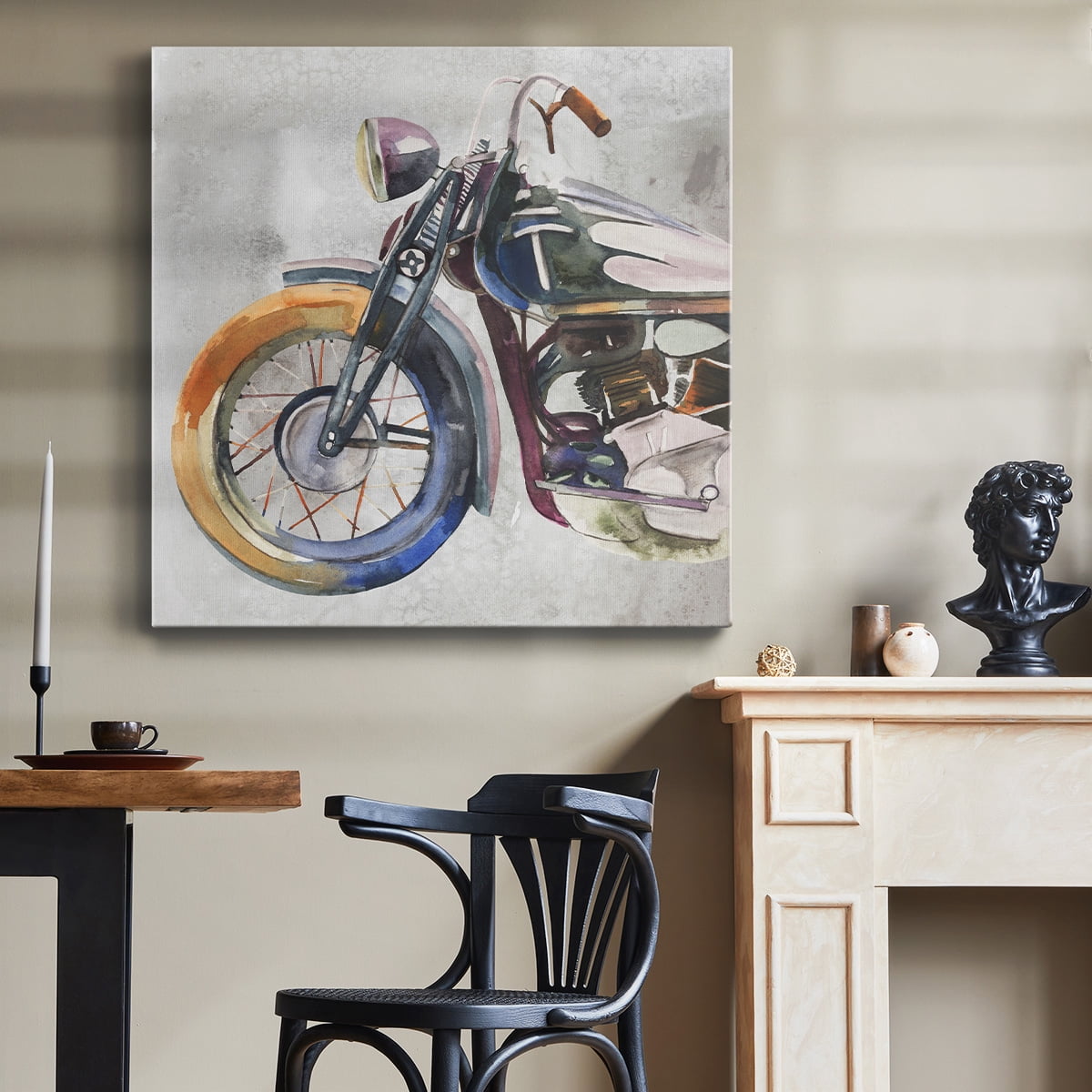 Wexford Home Moto Metal I-Premium Gallery Wrapped Canvas, 24" x 24" - Ready to Hang